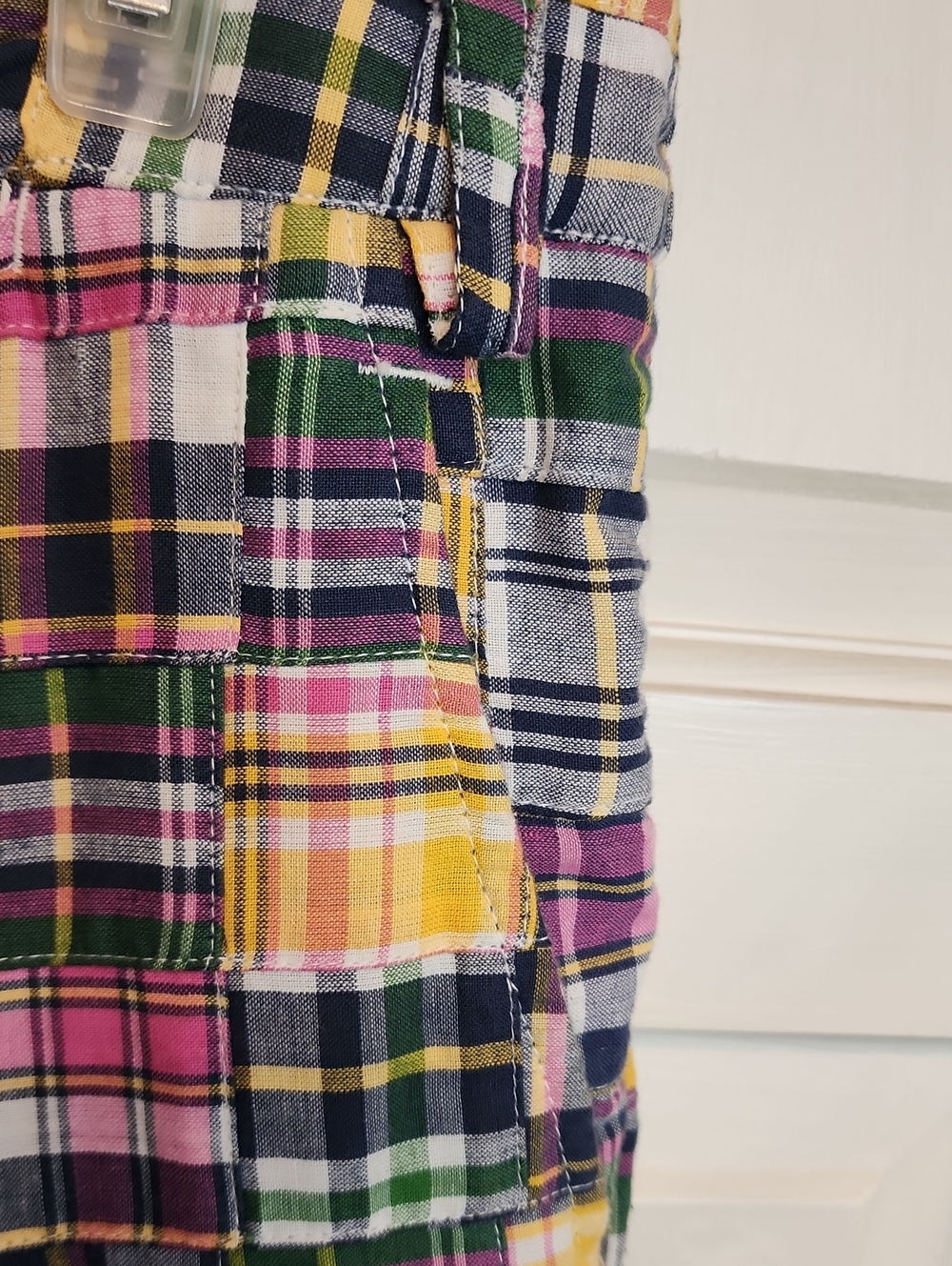 Tailor New York Madras Quilt Plaid Golf, Any Occcasion Pants, Pink, Green, Navy - Picture 5 of 12